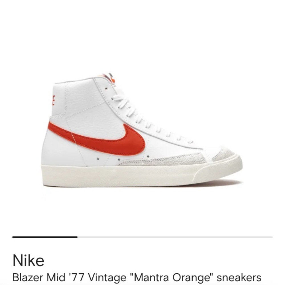 Nike White and Orange Retro High-Top Sneakers